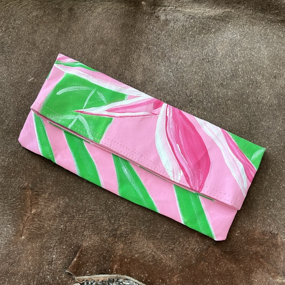Unframed Art Bags Palm Beach Clutch Bird of Paradise Lily Bag